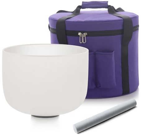 Hye-eun Cuenco tibetano de cristal 20 cm G Note Crystal Throat Chakra Bolsa de transporte Percussion Instruments Sound Bowl