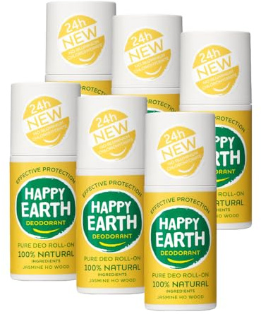 Happy Earth 100% naturlig deodorant roll-on Jasmine Ho Wood 75 ml