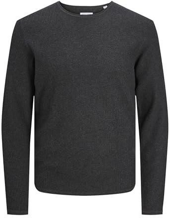 JACK & JONES Jjecooper - Jersey de Punto para Hombre, Gris Oscuro, M