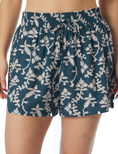Schiesser Damen Schlafhose kurz Webhose-Mix + Relax Pyjamaunterteil, Jeansblau_181197, 34