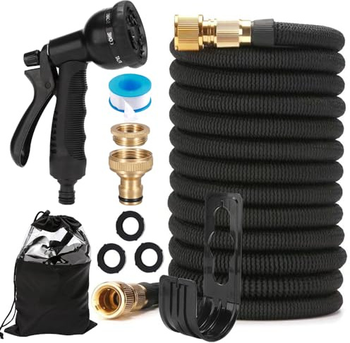Tubo Acqua Giardino Estensibile 25FT/7,5M, TGKYK Tubo da Giardino on 6 Funzioni di Spruzzatori, Canna Acqua Giardino, Tubo Irrigazione per Irrigazione Giardino, Autolavaggio