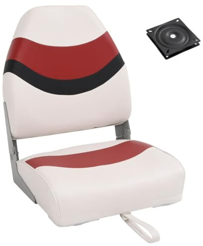 vidaXL Bootssitz Set 2-TLG., Bootsstuhl mit Hoher Rückenlehne, Klappbar Steuerstuhl mit Befestigungsgurt, Steuersitz Klappsitz Boot
