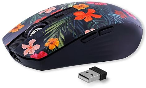 T'nB - Wireless Mouse with Colourful Fashionable Design, Dual Mode Bluetooth and USB-A, Rechargeable High Autonomy, Accuracy 1600 DPI, 6 Buttons - Amazonia Model