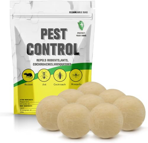 Bolas de control de plagas, repellente per roditori, repellente per topi, menta piperita per respingere topi e ratti, tenere lontani topi, repellente per topi per House, mejor que los ultrasonidos, 8P
