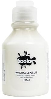 Scola Washable PVA Kids Glue, 150ml, School Supplies, Art and Crafts Projects, Children's Craft Projects, For Kids