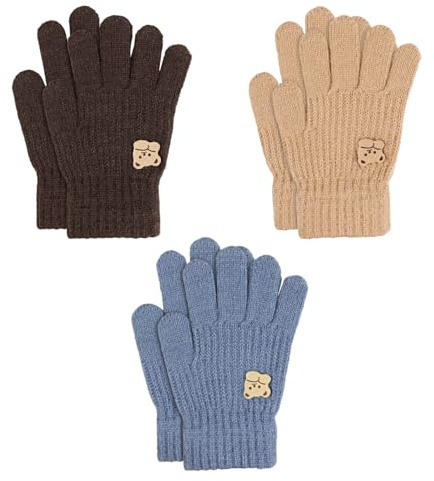 TAGVO Gants Tricotés d'Hiver Pour Enfants 3 à 7 Ans, Gants Chaud En Laine Enfant, Gants Magiques Extensibles, Thermiques Et Souples Pour Enfants Garçons Et Filles Sport De Plein Air
