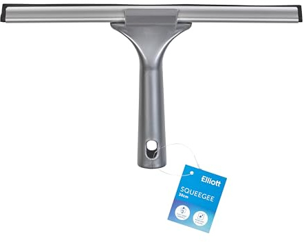 Elliott Multi-Purpose Window Squeegee perfect for streak free cleaning on Windows, shower screens, cars and mirrors, Aluminium frame housing a 30cm rubber squeegee with an ergonomic Grey Handle.