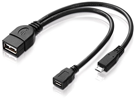 Adaptare 40228 Cavo adattatore USB OTG Connettore USB typ A Buchse zu USB Typ B Buchse + B Stecker, Nero