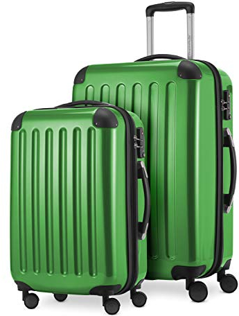 Hauptstadtkoffer® · 2er Hartschalen Kofferset · Handgepäck 45 Liter + Koffer 87 Liter · TSA (metallgrün)