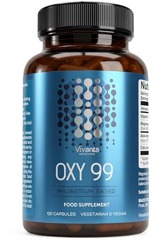 Oxy 99 - Very High Strength Oxygen Cleanse - 995mg Magnesium Hydroxide - 120 Vegan & Vegetarian Capsules (14 Day Colon Cleanse)