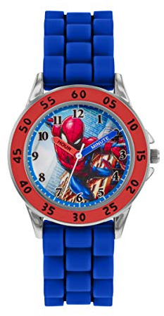 Spiderman Disney Time Teacher Kids Blue Silicon Strap Dial Watch SPD9048