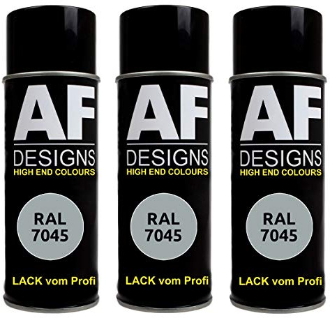 Alex Flittner Designs 3X Ral Pintura en Espray Pintura Coche Laca Colorida Lata de Aerosol RAL7045 Tele-Gris 1 Mate