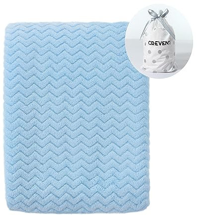CREVENT Small Fluffy Warm Baby Toddler Blanket for Boy Infant Toddler Crib Cot Stroller (75cmX100cm Wave Blue)