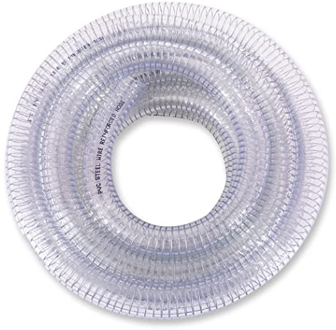 DAVCO 3/8 ID x 10 ft Wire Reinforced Suction Hose PVC Clear Vinyl Tubing