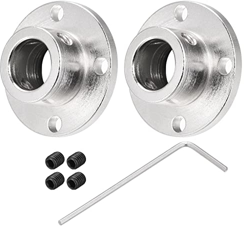 sourcing map 2pcs 12mm Coupleur Bride Couplage Connecteur Arbre Axe Raccords pour Bricolage RC Modèle Moteurs avec 4pcs Serrage Vis 1pcs M2 Hexagonale Clé