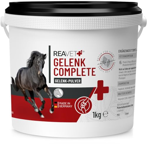 ReaVET Polvo articular completo, 1 kg, complejo de articulaciones naturales con garra del diablo y jengibre, función articular de apoyo
