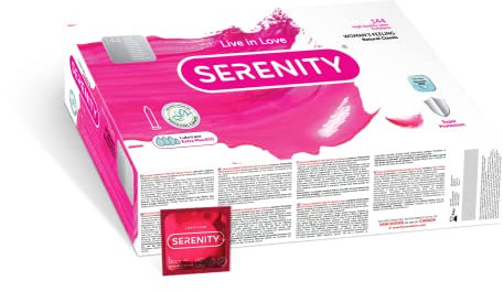 Preservativi Serenity WOMAN’S FEELING Classici Ultra Uorbidi. 144 pezzi/Serenity WOMAN’S FEELING Naturel Classic Ultra Soft condoms. 144 pcs per box