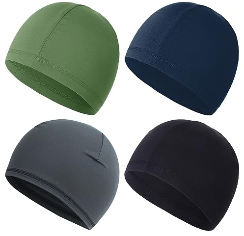 JITNGA 4 Stück Herren Schädelmützen Weiche Beanie Schlafmützen Damen Dehnbarer Multifunktionale Kopfbedeckung Beanie Kappen Für Radfahren Laufen