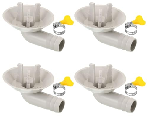 PATIKIL 25mm Connecteur de Tuyau de Vidange de Climatiseur, 4 Pcs Connecteur de Vidange Universel avec Cerceau de Serrage pour Robinet D'Unité Ac à Fenêtre Mini-Fendue, Modèle Blanc 4