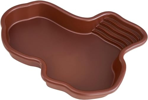 MLordoarf Reptilien-Badebecken, Terrarienschale mit geneigter Futterplatte, Reptilien-Wasserschale, Reptilienschale für Skorpion-Gecko-Schlangenschildkröte