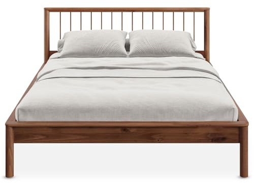 IDIMEX Lit 160 x 200 avec sommier APOANA en Bois Massif Coloris chêne, Cadre Robuste avec tête de lit à barreaux, lit Adulte Double pour Chambre Confortable et Moderne, Structure Stable