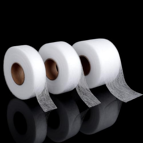 AiQInu Ruban thermocollant 150m, Bande Ourlet Thermocollante 25/30/55mm, Thermocollant Couture pour Rideaux, Pantalons, Textile - Blanc