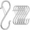 S Haken, Haken Zum Einhängen, 9 cm küchenhaken Silber Schwerlast Metall Haken, 6 Stück Sicherheitsschnalle Design, Rostfreie & Korrosionsbeständige S-Haken für Küche, Schlafzimmer, Bad, Außenbereich