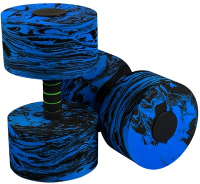 Water Dumbbells for Pool Exercise Set of 2, Aquatic Fitness Weights for Water Aerobics Swimming, Floatation Dumbbells for Low-Impact Training (Circle - Camouflage blue)