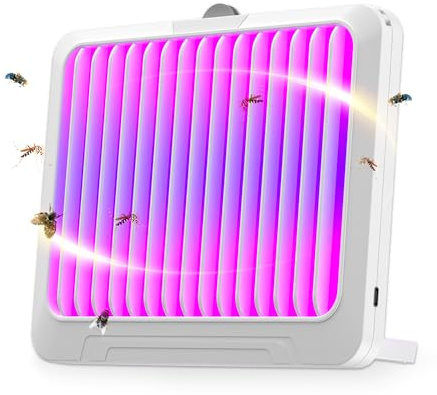 AILEDA Trappola Zanzare, Lampada Antizanzare, 360° L'esca viola per Mosche Trappola, 1 dispositivi + 6 carte colla, Atrappola per insetti volanti plug-in per zanzare, mosche, mosche della frutt