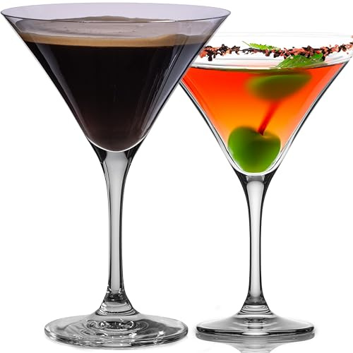 IMPERIAL Martini Gläser Set 2 Stück - Cocktailgläser 270ml aus Crystalline Glas – schlanke Form mit weiter V-Schale - Spülmaschinenfest