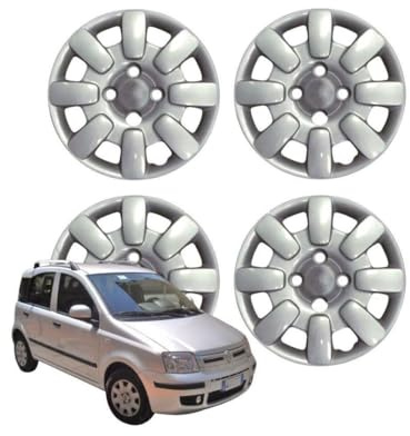 KIT SET COPPE RUOTA COPRICERCHI COMPATIBILE CON FIAT PANDA 169 DAL 2008 13 BORCHIE