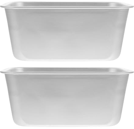 Generico Set 2 Stampi per Dolci in Lega di Alluminio Argento, Resistenti ad Alte Temperature, Facili da Pulire, fare Pane e Torte in Forno