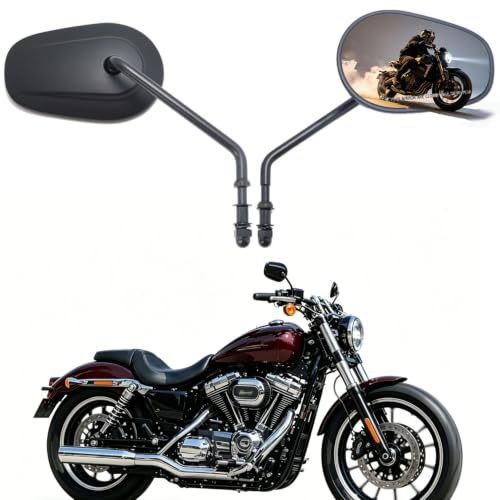 FRICYGAO 8 mm motorcykel backspegel, dropp-sidospegel för sportster Cruiser Chopper Dyna Softail Davidson Street Electra Road Glide 1982–2025