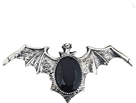 W WIDMANN MILANO Party Fashion 7130N - Gotischer Fledermaus Ring mit Edelstein, Schmuck, Vampir, Hexe, Halloween, Mottoparty, Karneval