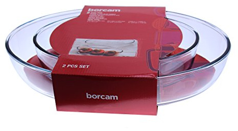 Pasabahce Borcam – Fuente ovalada de cristal para el horno, 2 piezas