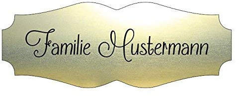 Türschild, Briefkastenschild, Klingelschild, 70-300-010 Acryl, Oberfläche gold gebürstet oder Edelstahl gebürstet, individuell anpassbar