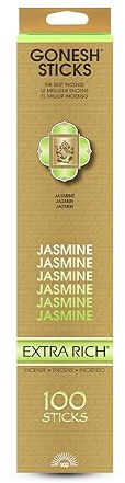Gonesh - Extra Rich Scented Incense Sticks - Non-Toxic 10” Slow Burn Aromatic Sticks - Jasmine - 100 Pack