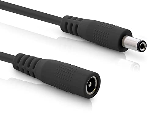 InLine – DC förlängningskabel, universal nätdel förlängningskabel för LED-remsor, övervakningskameror, skrivare, routrar, switchar och mycket mer, DC-kontakt/uttag 5,5 x 2,1 mm, svart, 2 m