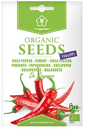 Piment De Cayenne, Graines certifiées biologiques prêt à Pousser Minigarden, 100% Naturelles sans Propagateurs Chimiques ni Génie Génétique, inclut entre 50 et 75 graines