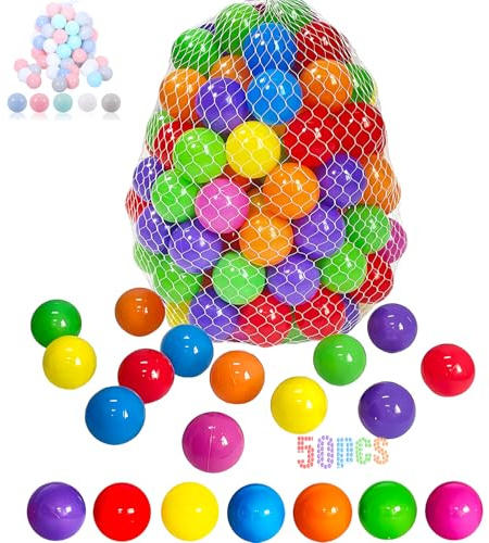 LANGXUN 50 100 200 Balls Soft Plastic Ball Pit Balls for Kids, Gift for Baby Toddler Birthday Christmas, Ball Pit Play Tent, Baby Kiddie Pool Water Toys, Party Decoration