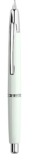 Majohn A2 Press Füllfederhalter, extra feine Feder mit Box, einziehbarer weißer Harz-Tintenstift mit Konverter, Schreibstift-Set (Silber-Clip-Version)