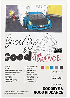KOURT Goodbye&Good Riddance Music Album Poster Leinwand Poster Schlafzimmer Dekor Sport Landschaft Büro Zimmer Dekoration Geschenk Unframe:12x18inch(30x45cm)
