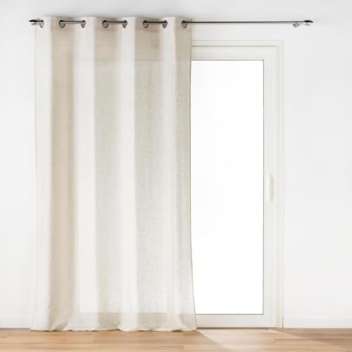 Douceur d'Intérieur, Rideau à Oeillets (140 x 240 cm) Pauline Naturel, Polyester & Lin