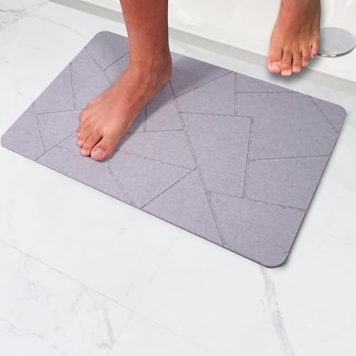 Pure 4Home Alfombra Diatomita Baño 60x40 – Secado Rápido, Antideslizante y Antibacteriana – Alfombrilla Piedra Diatomita Super Absorbente – Alfombrilla Diatomitas - Stone Bath Mat (Mosaico)