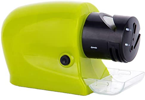 Sunicon Afilador de cuchillos eléctrico, amoladora de cuchillas, herramienta de afilado multifuncional, ángulo de afilado ajustable, compacto para un fácil almacenamiento, base (caja pequeña)