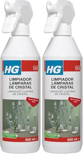 HG Limpiador Lámparas de Cristal, Producto de Limpieza para Accesorios de Iluminación de Cristal y Vidrio, No Daña las Superficies y Disuelve La Suciedad, Producto HG de Limpieza - 500 ml