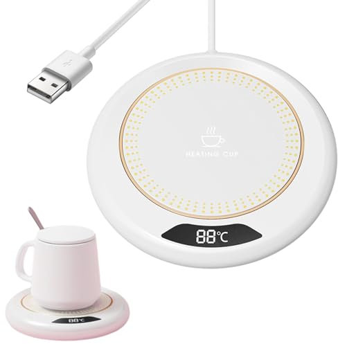 Nybhyjka USB-muggvärmare, bärbar USB 20 W termostat-muggvärmare, smart elektrisk dryckevärmare, flexibel uppvärmd underlägg med 3 temperaturinställningar för rum