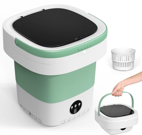 Portable Washing Machine, 12L Upgraded Mini Washing Machine With Spin Basket, Foldable Camping Washing Machine for Underwear, Baby Clothes Socks, Small Washing Machine for Apartments, Dorm,RV, Travel