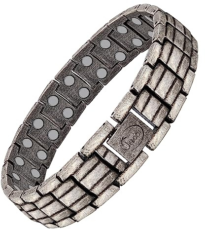 Jeroot magnetarmband dam, ren reducerar smärta och artrit rostfritt stål magnet armband justerbar storlek & smycke presentförpackning energi (4)