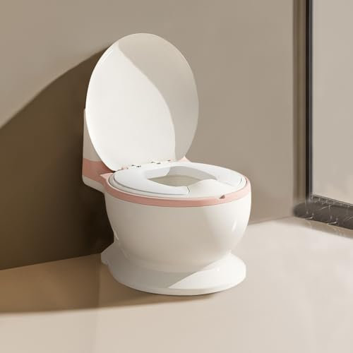Töpfchen für Babys, mit Musik, zum Sauberkeitstraining – Toilette für Babys & Kinder – bequem, rutschfest, mit Jagdgeräuschen & Musik – abnehmbarer Topf – Rosa, 1 Stück